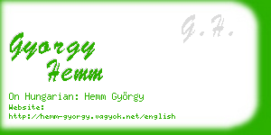 gyorgy hemm business card