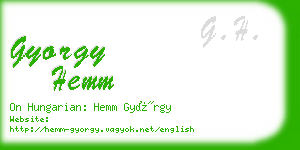 gyorgy hemm business card